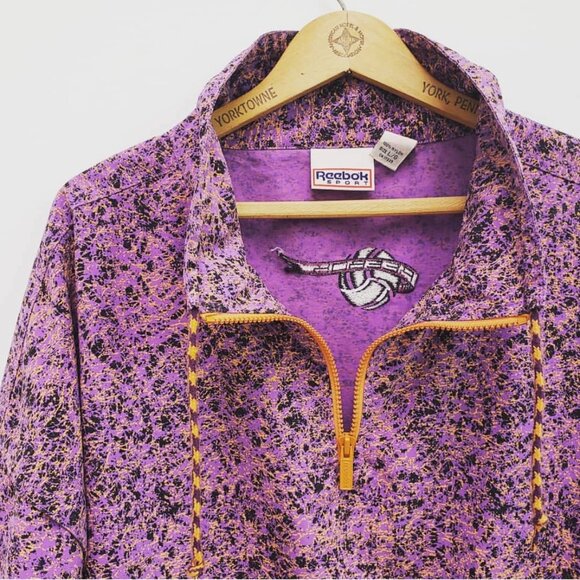 Unisex -100% Authentic Vintage Reebok Volleyball Pullover Anorak Jacket - Size L - Picture 2 of 6